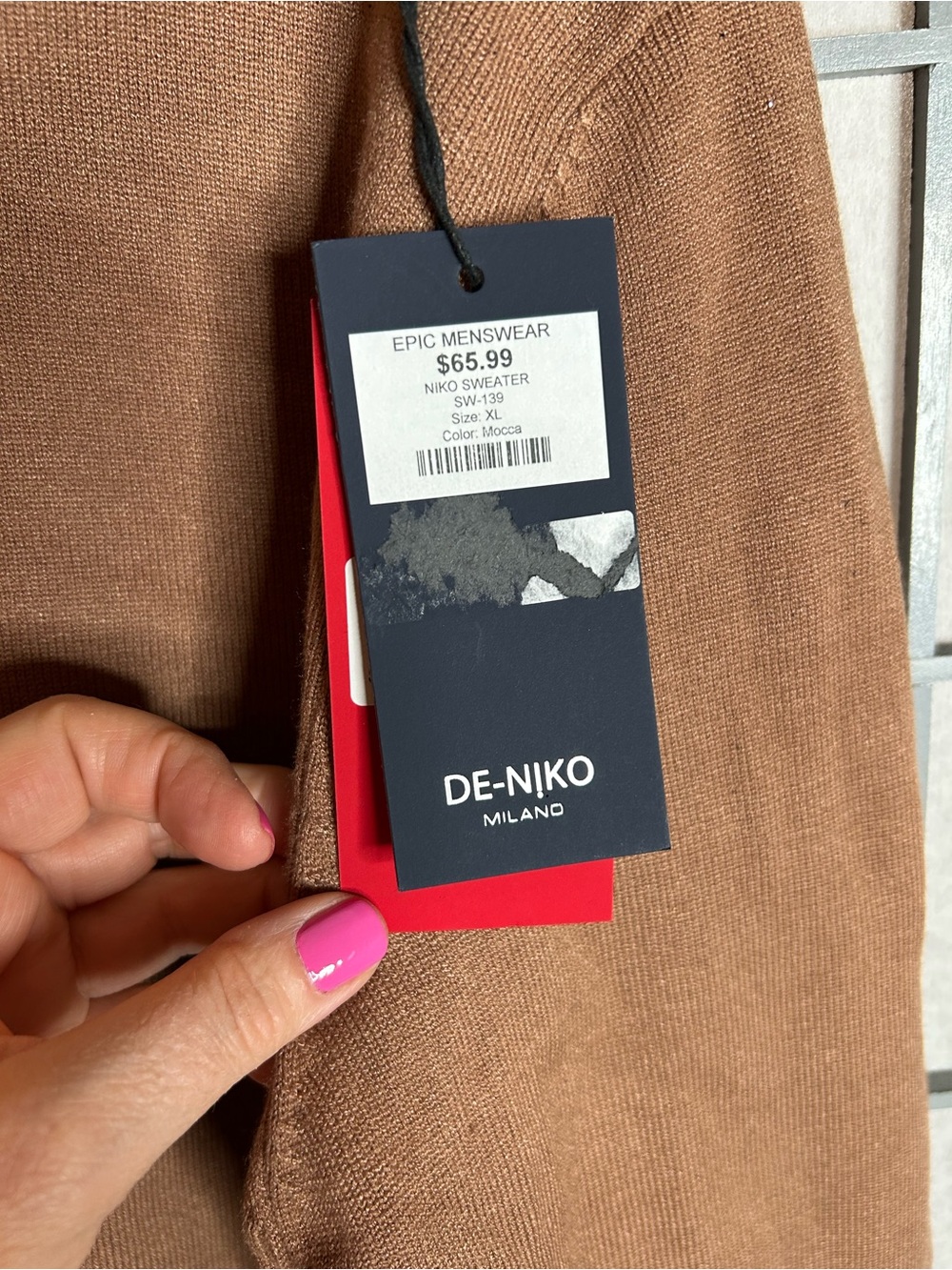 NWT De-Niko Men's Brown Turtleneck Sweater - Picture 2 of 5